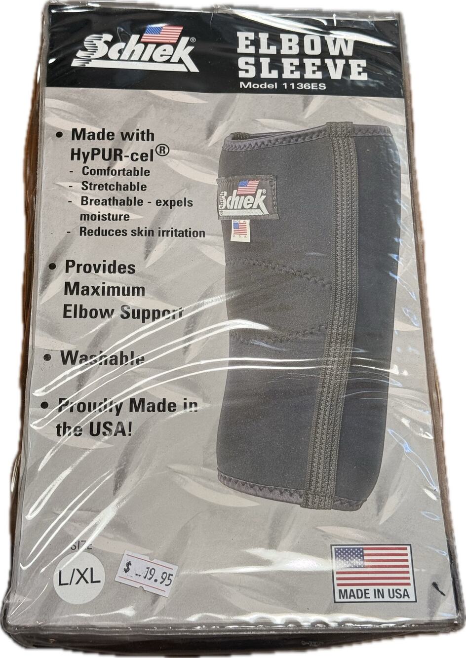 New Schiek Elbow Sleeve Model 1136ES Size L/XL HyPUR-cel Support Made in USA NIP